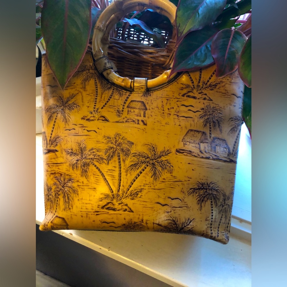 Sunset Cove Purse/Handbag with Bamboo Handles